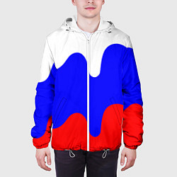 Куртка с капюшоном мужская Патриот - флаг, цвет: 3D-белый — фото 2