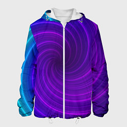 Куртка с капюшоном мужская Фиолетовая спираль, цвет: 3D-белый