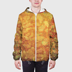 Куртка с капюшоном мужская Абстракция - orange camouflage, цвет: 3D-белый — фото 2