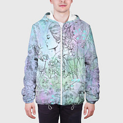 Куртка с капюшоном мужская Скетч японские дорамы, цвет: 3D-белый — фото 2