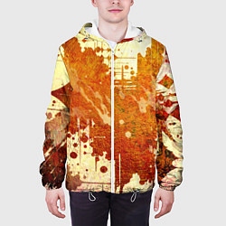 Куртка с капюшоном мужская Абстракция - sunspot, цвет: 3D-белый — фото 2