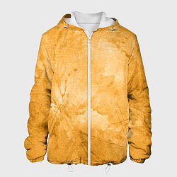 Куртка с капюшоном мужская Абстракция - bright yellow, цвет: 3D-белый