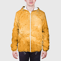 Куртка с капюшоном мужская Абстракция - bright yellow, цвет: 3D-белый — фото 2