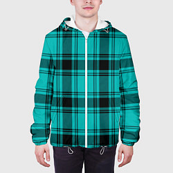 Куртка с капюшоном мужская Checkered blue, цвет: 3D-белый — фото 2