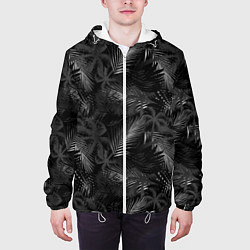 Куртка с капюшоном мужская Palm black and white, цвет: 3D-белый — фото 2