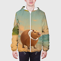 Куртка с капюшоном мужская Бурбалони Лулиоли мем, цвет: 3D-белый — фото 2