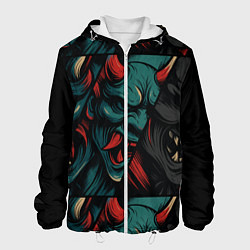 Куртка с капюшоном мужская Демоны Они - нейроарт, цвет: 3D-белый