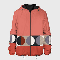 Куртка с капюшоном мужская Луна Малевича розовый томат, цвет: 3D-черный