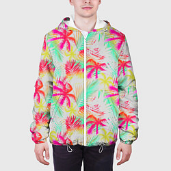 Куртка с капюшоном мужская Palm yellow pink, цвет: 3D-белый — фото 2