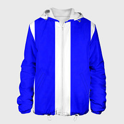 Куртка с капюшоном мужская Color white blue line, цвет: 3D-белый