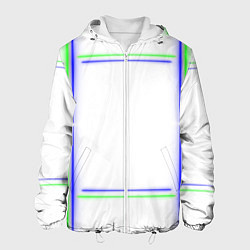 Куртка с капюшоном мужская Neon white green light blue, цвет: 3D-белый