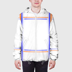 Куртка с капюшоном мужская Neon white orange light blue, цвет: 3D-белый — фото 2