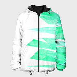 Куртка с капюшоном мужская Color white light blue strip, цвет: 3D-черный