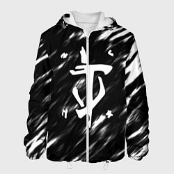 Куртка с капюшоном мужская Doom штрихи красок, цвет: 3D-белый