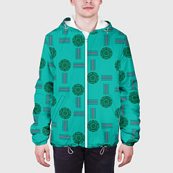 Куртка с капюшоном мужская Мячи и полосы, цвет: 3D-белый — фото 2