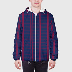 Куртка с капюшоном мужская Color blue cage pink stripes, цвет: 3D-белый — фото 2
