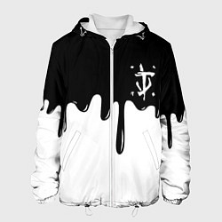 Куртка с капюшоном мужская Doom logo жидкие краски, цвет: 3D-белый