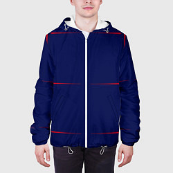 Куртка с капюшоном мужская Color blue red stripes, цвет: 3D-белый — фото 2
