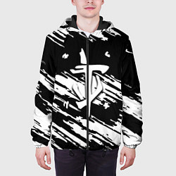 Куртка с капюшоном мужская Doom краски полосы, цвет: 3D-черный — фото 2