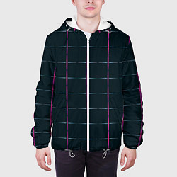 Куртка с капюшоном мужская Color black stripes, цвет: 3D-белый — фото 2