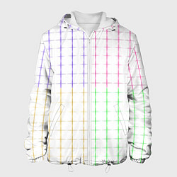 Куртка с капюшоном мужская Color white multicolored stripes, цвет: 3D-белый