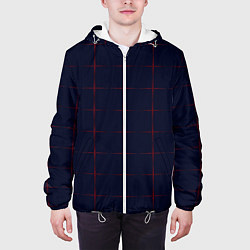Куртка с капюшоном мужская Color dark blue red crosses, цвет: 3D-белый — фото 2