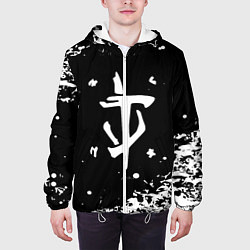 Куртка с капюшоном мужская Doom белый всплеск красок, цвет: 3D-белый — фото 2