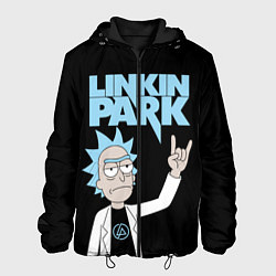 Куртка с капюшоном мужская Linkin Park и Рик Санчес из Рик и Морти, цвет: 3D-черный