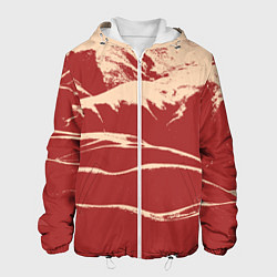 Куртка с капюшоном мужская Песочные горы-абстракция, цвет: 3D-белый