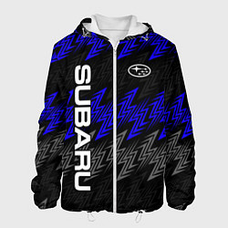 Куртка с капюшоном мужская Субару - blue, цвет: 3D-белый