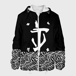 Куртка с капюшоном мужская Doom геометрия линии, цвет: 3D-белый