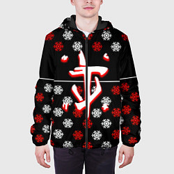 Куртка с капюшоном мужская Doom winter pattern steel, цвет: 3D-черный — фото 2