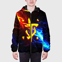 Куртка с капюшоном мужская Doom шторм с молниями, цвет: 3D-черный — фото 2