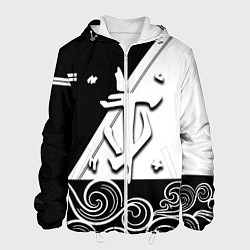 Куртка с капюшоном мужская Doom стильная геометрия, цвет: 3D-белый