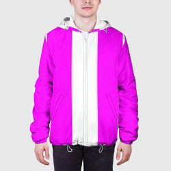 Куртка с капюшоном мужская Color white and pink, цвет: 3D-белый — фото 2