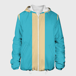 Куртка с капюшоном мужская Color blue beige, цвет: 3D-белый