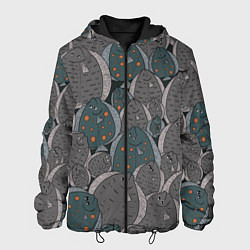 Куртка с капюшоном мужская Камбала паттерн, цвет: 3D-черный