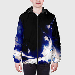 Куртка с капюшоном мужская Синее пламя, цвет: 3D-черный — фото 2