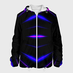 Куртка с капюшоном мужская Color black neon stripes, цвет: 3D-белый