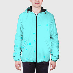 Куртка с капюшоном мужская Color light blue shapes, цвет: 3D-черный — фото 2