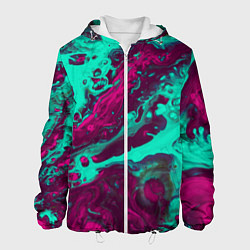 Куртка с капюшоном мужская Абстракция мрамор, цвет: 3D-белый