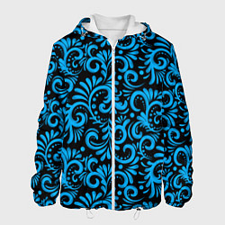 Куртка с капюшоном мужская Русские этнические узоры, цвет: 3D-белый