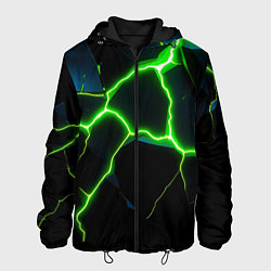 Куртка с капюшоном мужская Green split, цвет: 3D-черный