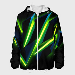 Куртка с капюшоном мужская Geometric neon, цвет: 3D-белый