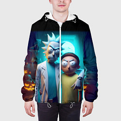 Куртка с капюшоном мужская Rick with Morty - halloween night, цвет: 3D-белый — фото 2