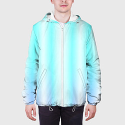 Куртка с капюшоном мужская Neon white blue lines, цвет: 3D-белый — фото 2