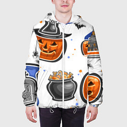 Куртка с капюшоном мужская Дух хэллоуина, цвет: 3D-белый — фото 2