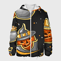 Куртка с капюшоном мужская День хэллоуин, цвет: 3D-белый
