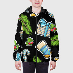 Куртка с капюшоном мужская Christmas soul, цвет: 3D-черный — фото 2