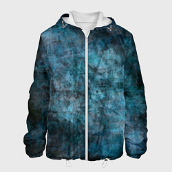 Куртка с капюшоном мужская Абстракция - dark blue, цвет: 3D-белый